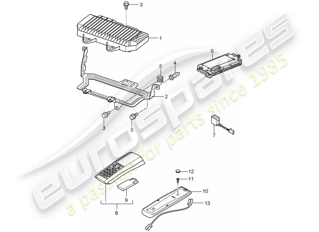 porsche 2010 (cayenne e1 9pa) amplificatore diagramma delle parti