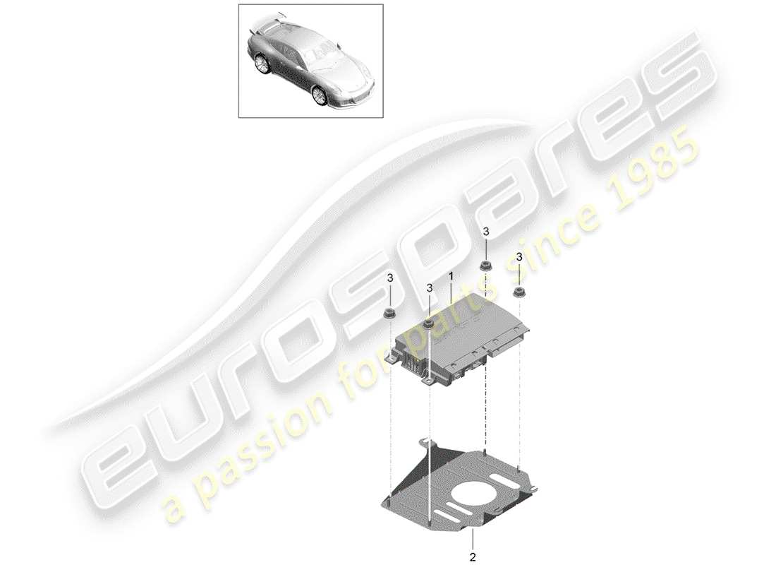 porsche 2015 (991-1 r/gt3/rs) diagramma delle parti dell'amplificatore