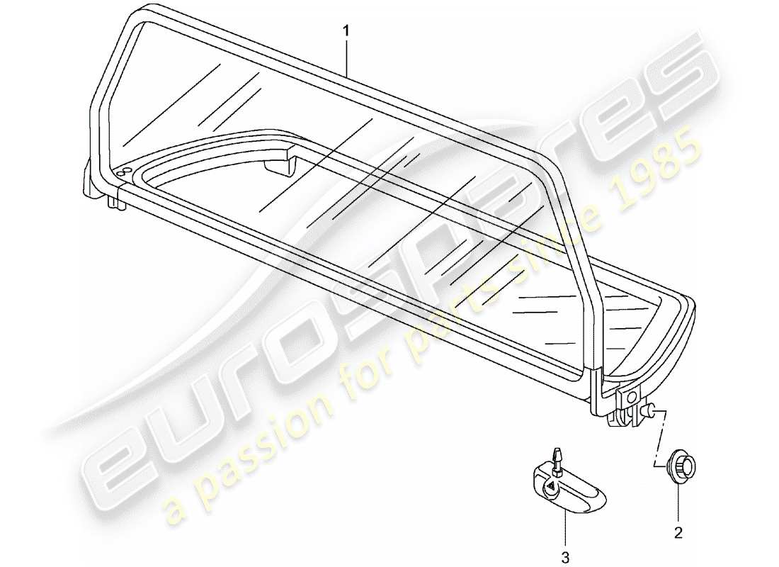 porsche 2004 (996) parabrezza diagramma delle parti
