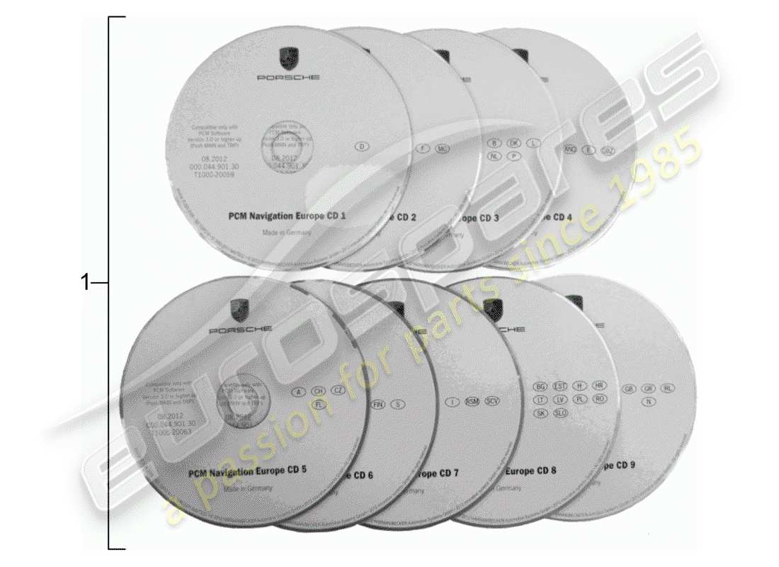 porsche 2005 (tequipment cayenne) sistema di navigazione diagramma delle parti