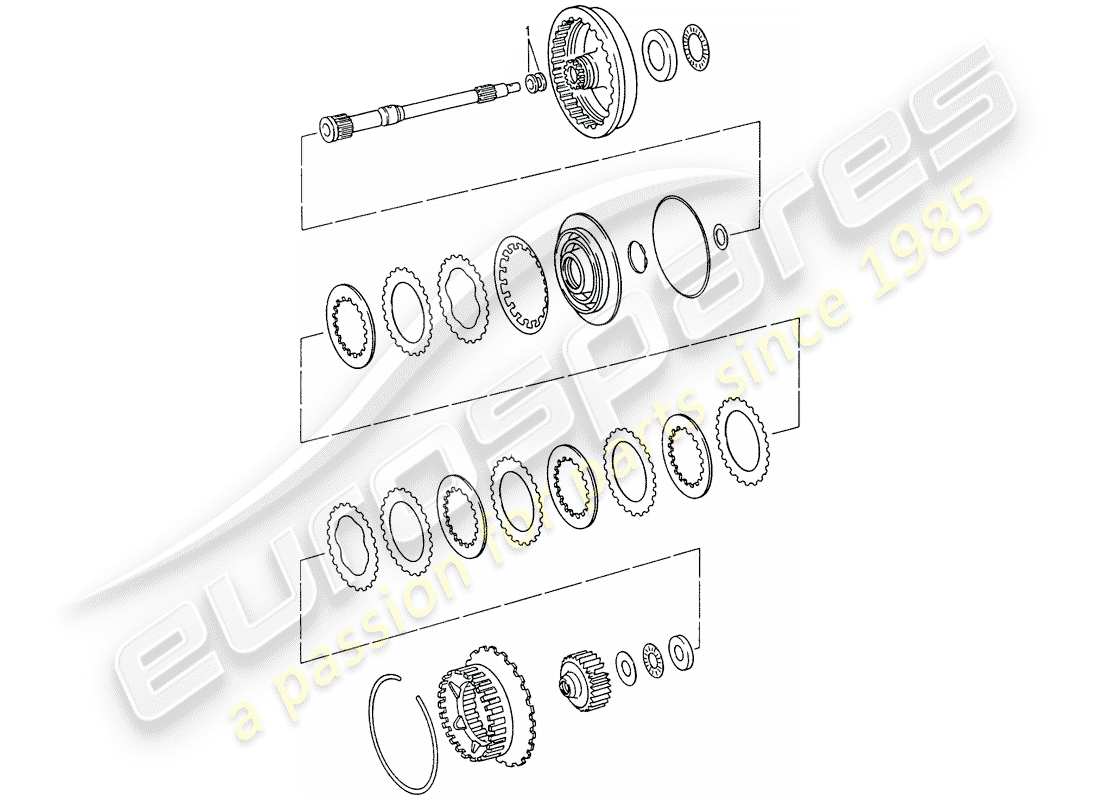 porsche 1996 (993) tiptronic - albero motore diagramma delle parti