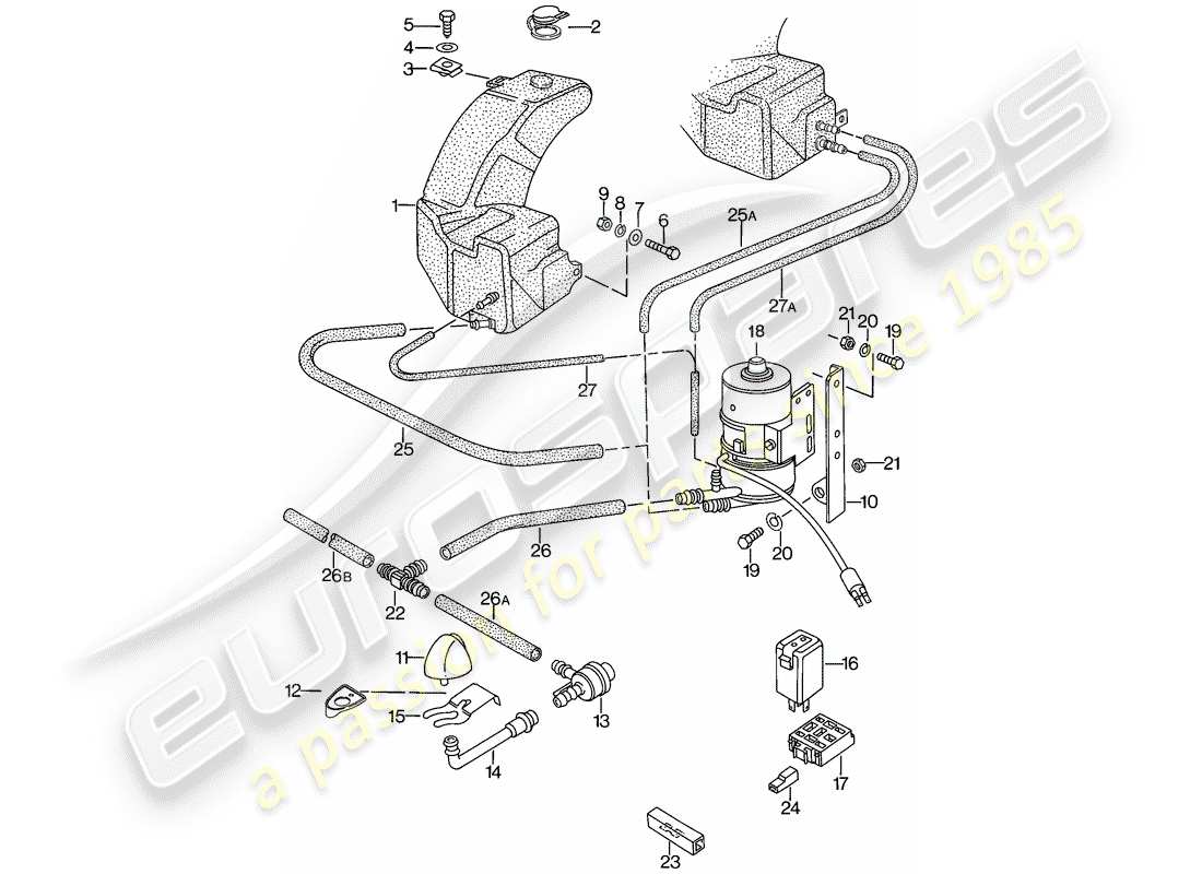 porsche 1979 (924) impianto rondella - d >> - mj 1978 schema delle parti