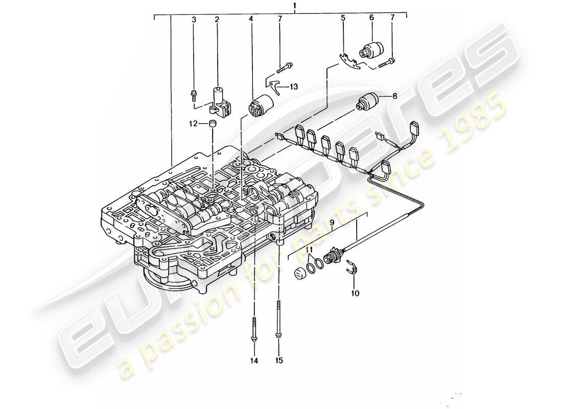 porsche 2003 (996) tiptronic - corpo valvola - elettrovalvola - regolatore di pressione - d >> - mj 2001 schema delle parti
