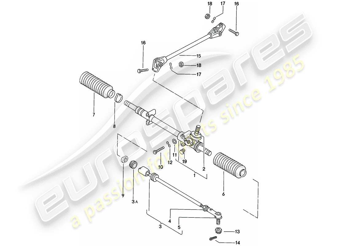 porsche 1978 (924) sterzo - asta sterzo diagramma delle parti