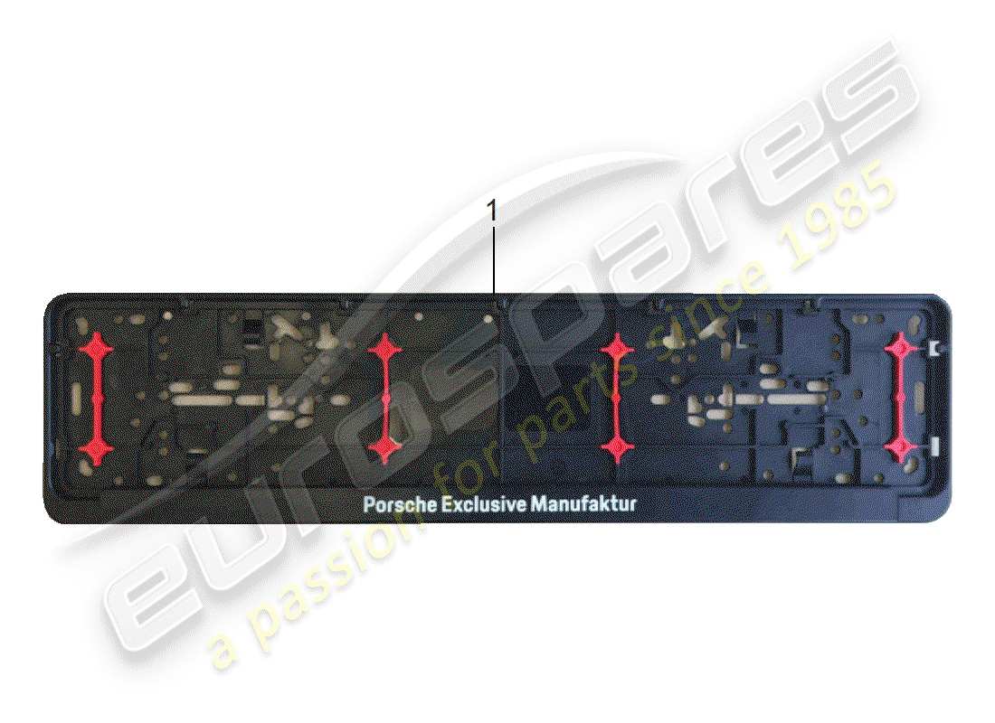 porsche tequipment 98x/99x (2012) supporto targa schema delle parti
