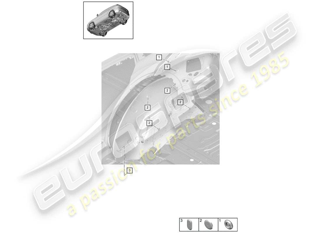 porsche 2018 (cayenne e3 9ya/9yb) tappo diagramma delle parti
