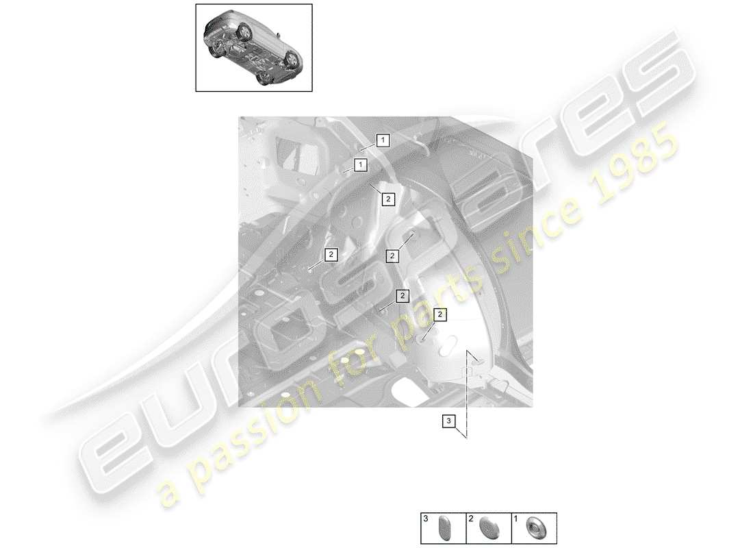 porsche 2020 (cayenne e3 9ya/9yb) diagramma delle parti della spina