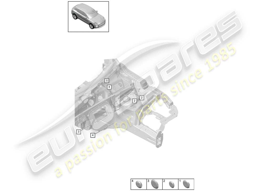 porsche 2019 (macan) tappo diagramma delle parti