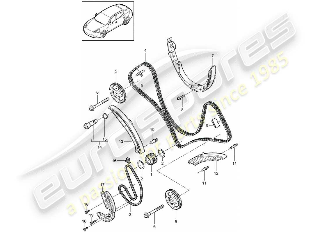 porsche 2013 (panamera 970) catena temporale diagramma delle parti