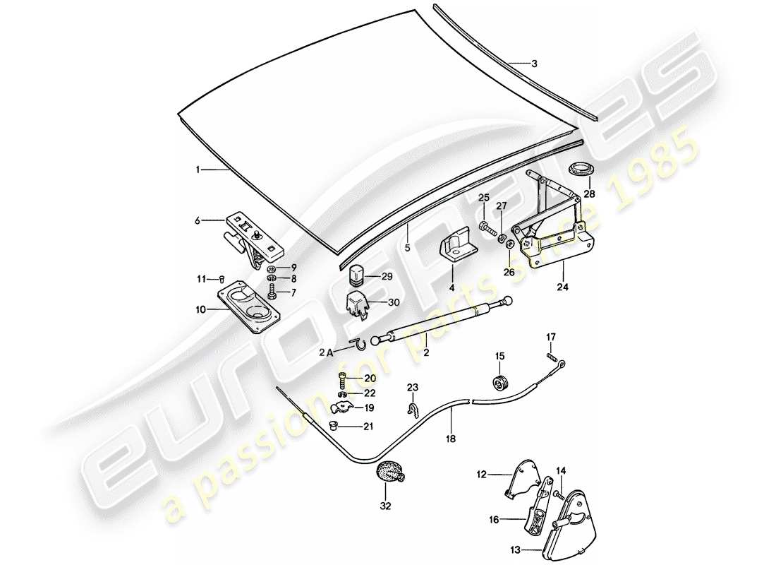 porsche 1981 (928) copertina diagramma delle parti
