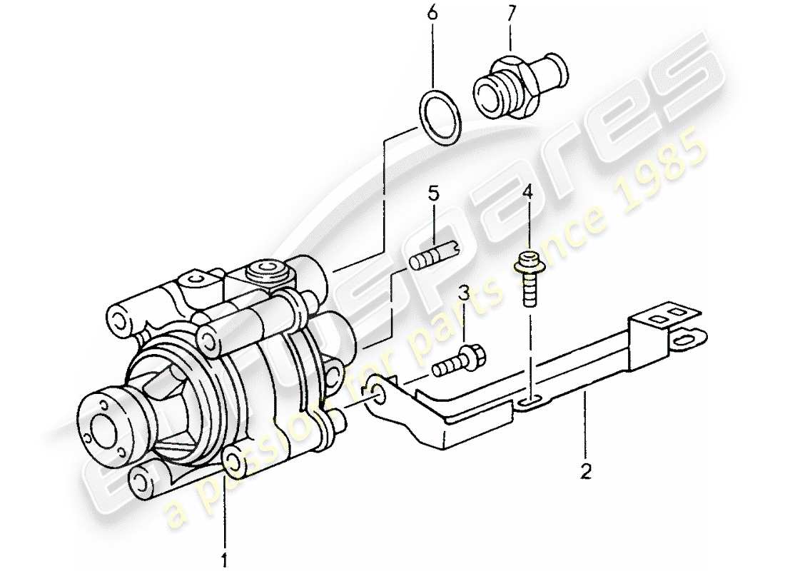 porsche 1994 (993) servosterzo - pompa del servosterzo diagramma delle parti