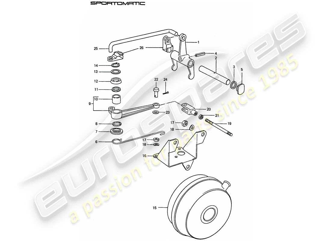 porsche 1977 (911) rilascio della frizione diagramma delle parti