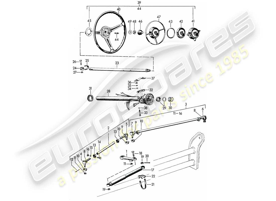 porsche 1962 (356b/356c) parti dello sterzo diagramma delle parti