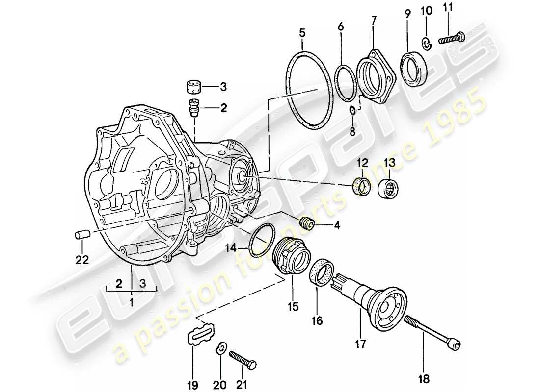 porsche 1987 (924s) trasmissione di ricambio - scatola della trasmissione finale - cambio automatico schema delle parti