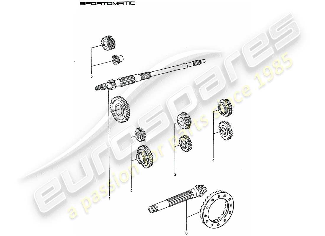 porsche 1976 (911) set di ruote dentate diagramma delle parti