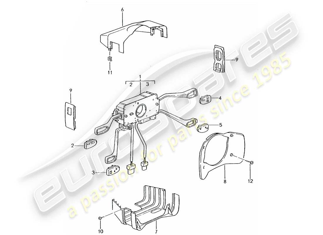 porsche 2004 (996 turbo / gt2) interruttore piantone sterzo diagramma delle parti