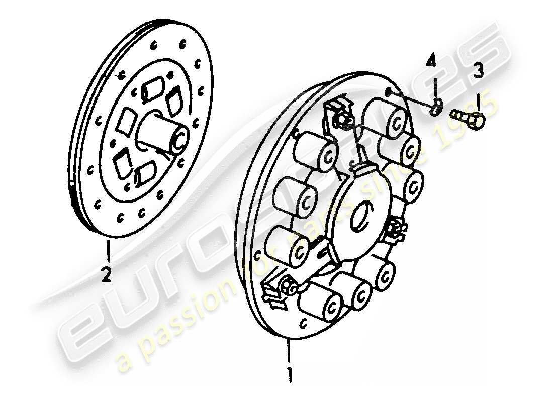 porsche 1954 (356/356a) frizione diagramma delle parti