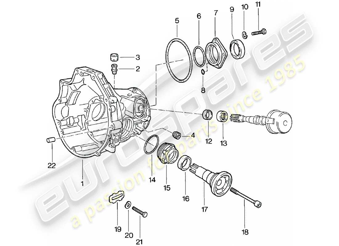 porsche 1981 (924) trasmissione di ricambio - scatola della trasmissione finale - cambio automatico schema delle parti