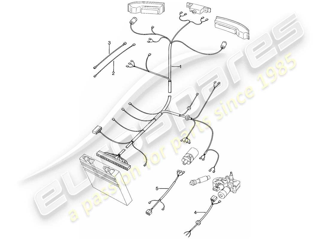 porsche 1979 (924) cablaggi - estremità posteriore diagramma delle parti