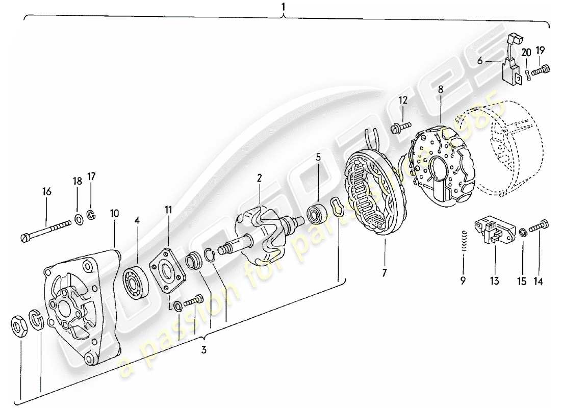 porsche 1982 (924) alternatore diagramma delle parti
