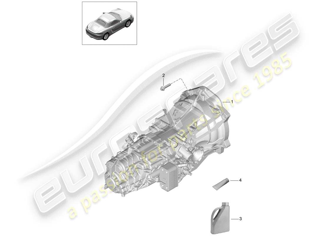 porsche 2018 (718 boxster) cambio manuale diagramma delle parti