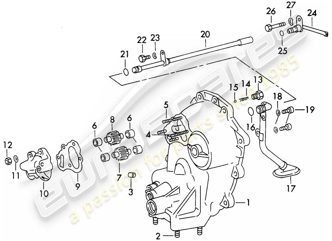 porsche 1973 (911) trasmissione - pompa olio - g >> 783 0870 - d - mj 1972>> diagramma delle parti