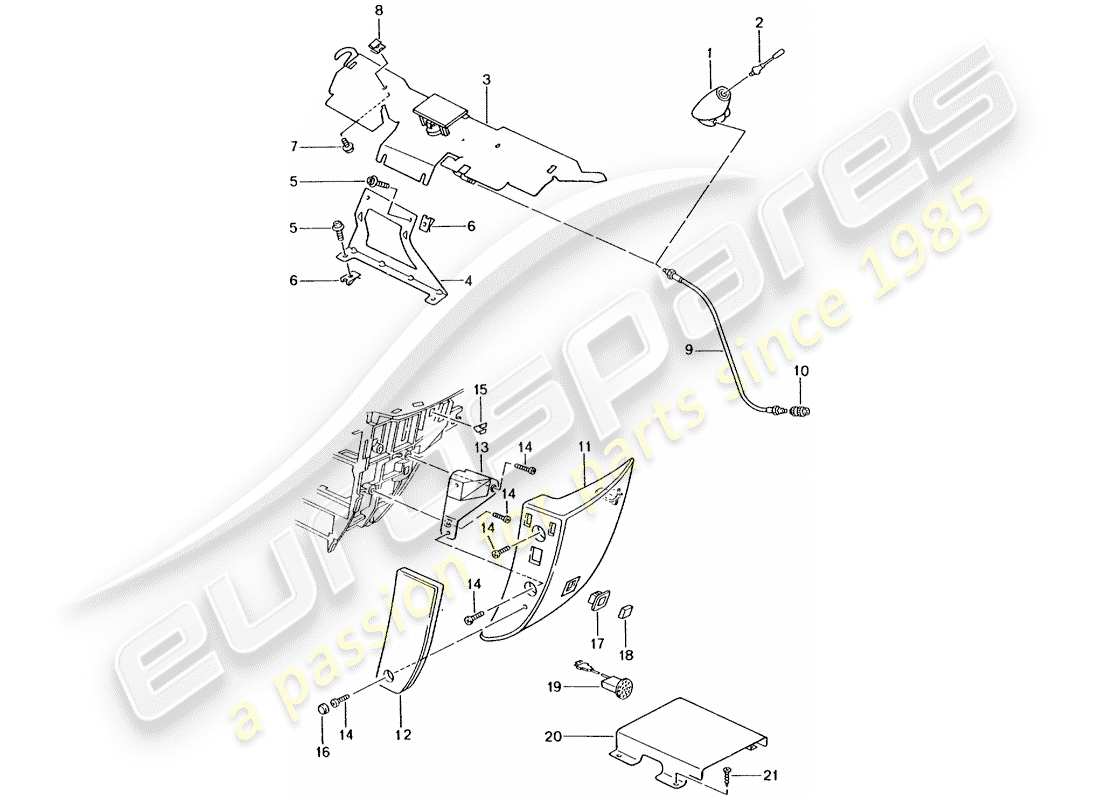 porsche 2004 (996) preparazione del telefono diagramma delle parti