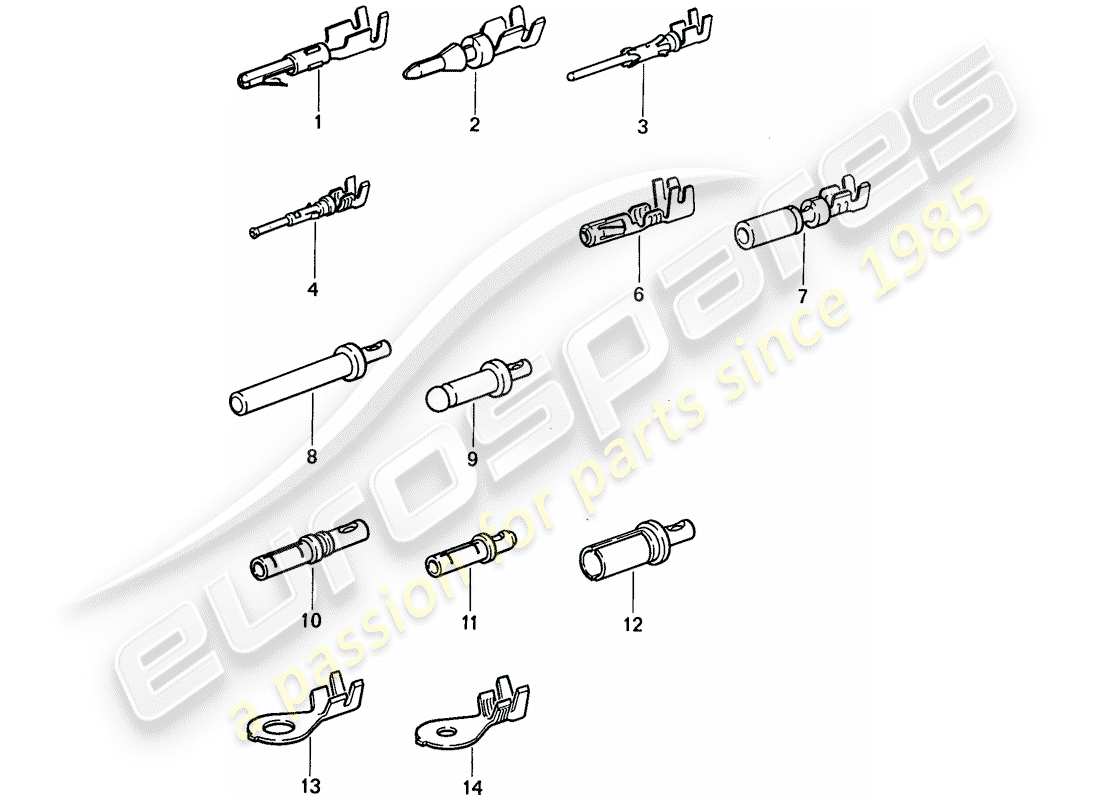 porsche 1983 (911) terminale pin (maschio) - pin di contatto - capaccavo schema delle parti