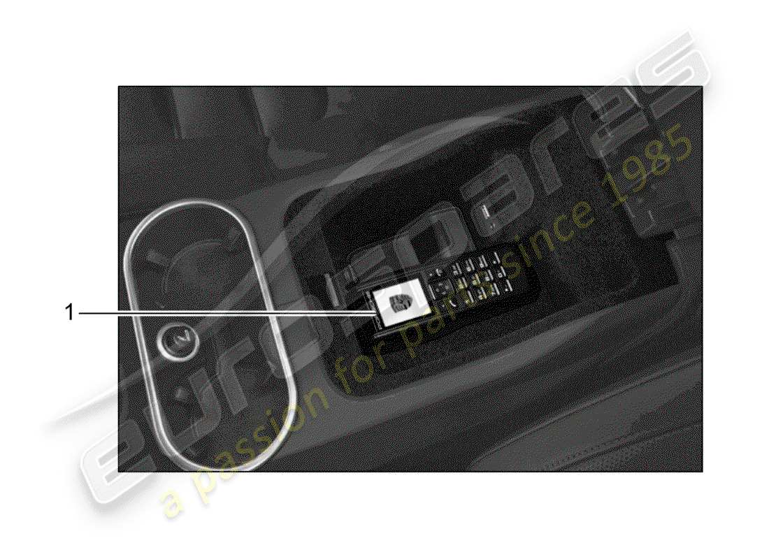 porsche 2014 (tequipment cayenne) cornetta telefonica con schema delle parti
