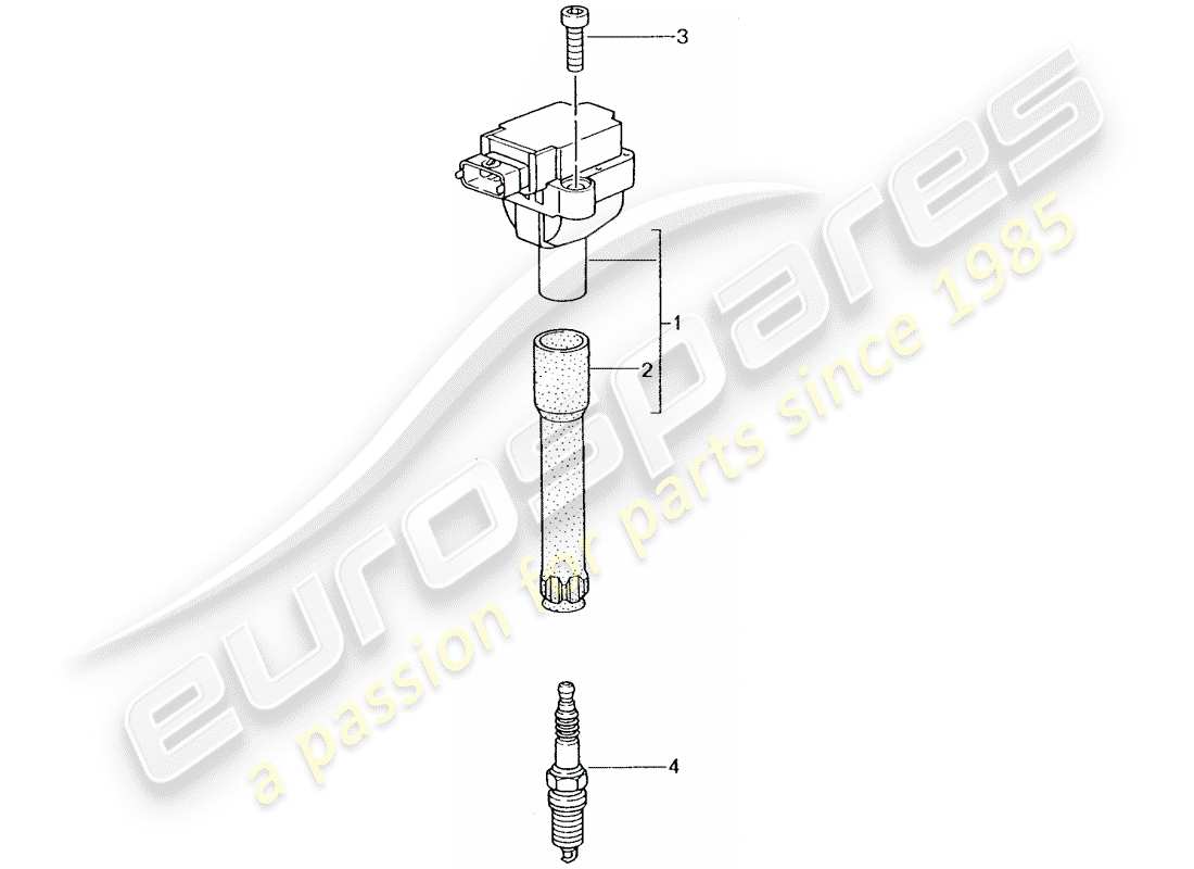 porsche 2001 (996 turbo / gt2) sistema di accensione diagramma delle parti