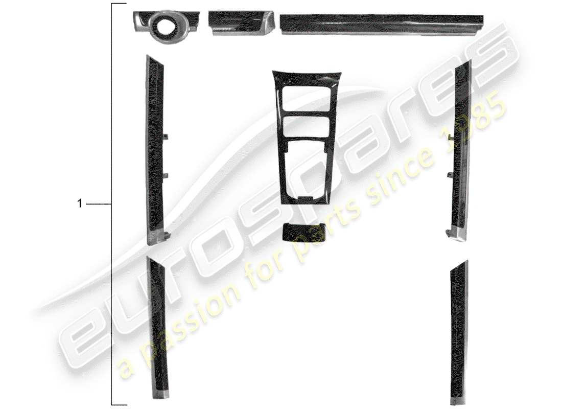 porsche 2016 (tequipment cayenne) 1 imposta modanature di rifinitura per il diagramma delle parti
