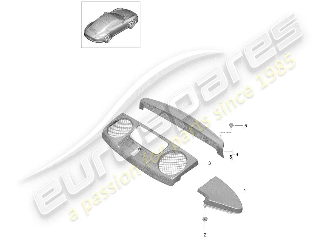 porsche 2012 (991-1) liner diagramma delle parti