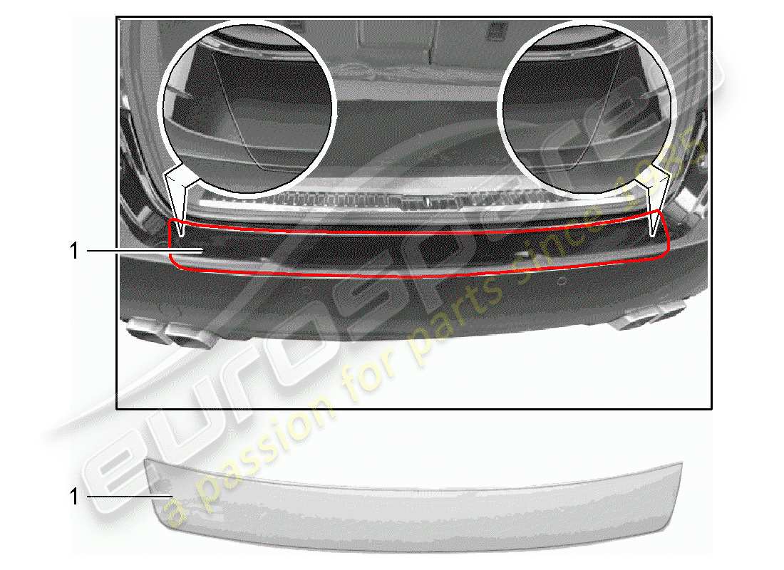 porsche 2016 (tequipment cayenne) protezione del bordo del carico schema delle parti