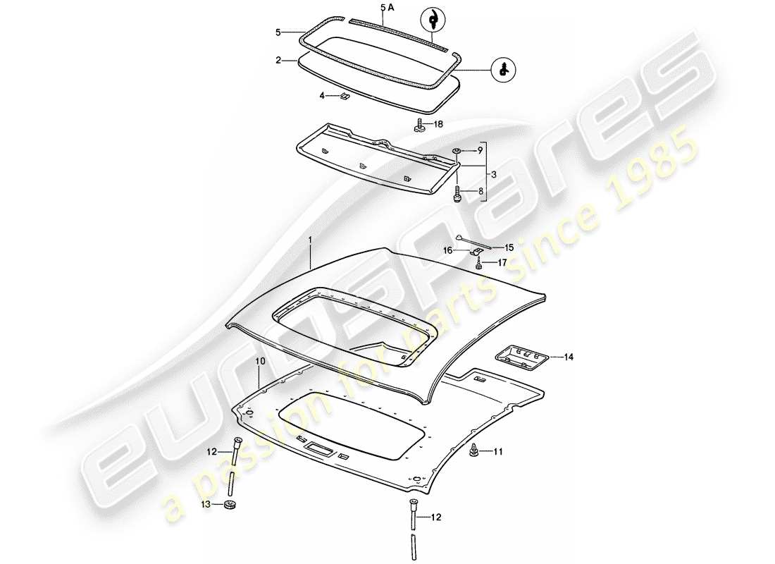 porsche 1978 (928) elettrico - tetto apribile diagramma delle parti