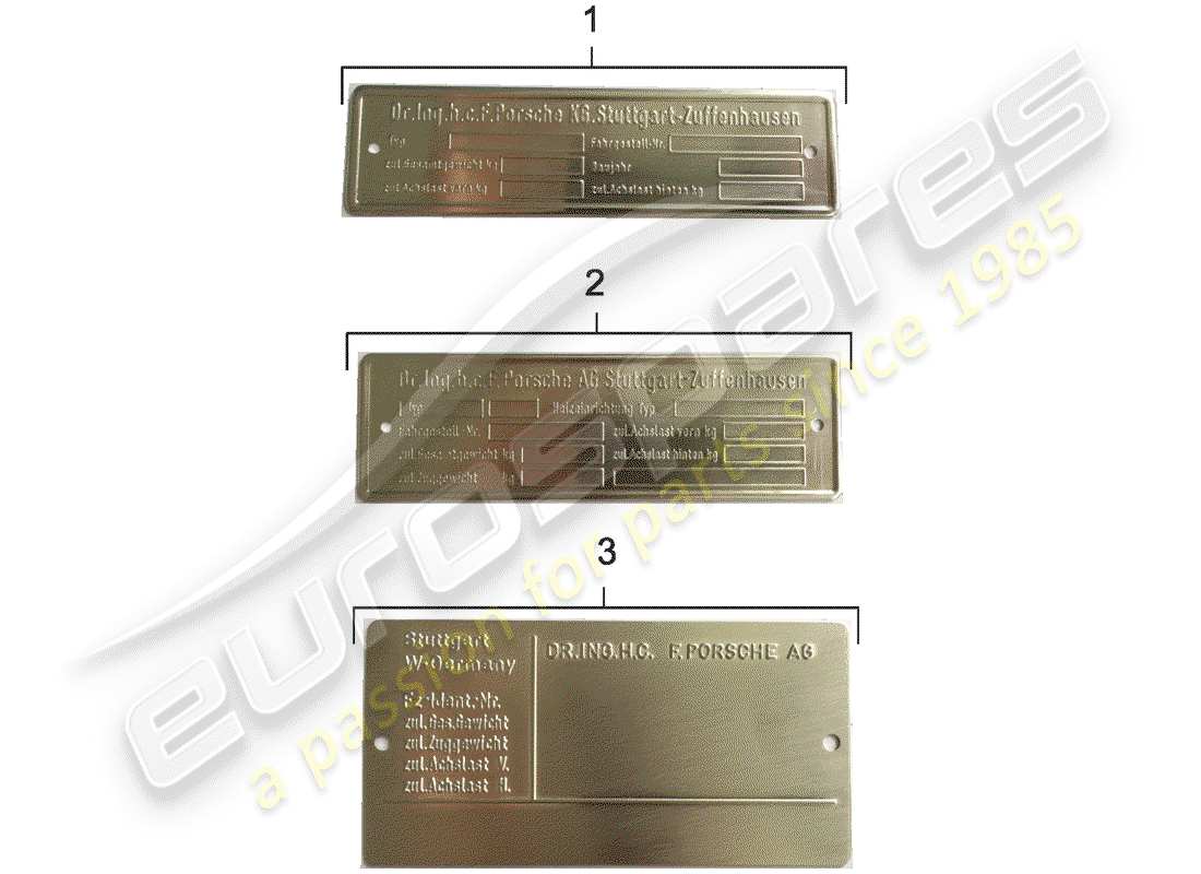porsche 1986 (928) targhetta identificazione diagramma delle parti