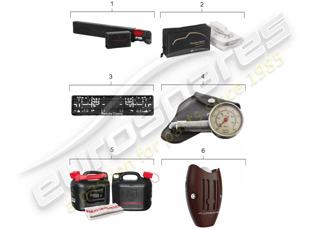 porsche 1968 (911/912) accessories - porsche classic diagramma delle parti