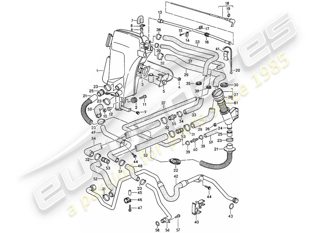 porsche 1998 (993) serbatoio olio - linee diagramma delle parti