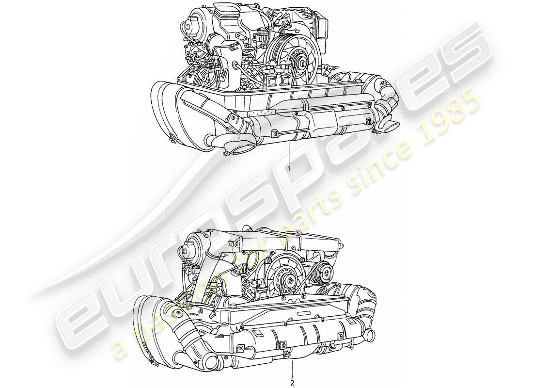 porsche 1998 (993) motore di ricambio - pronto per l'installazione schema delle parti
