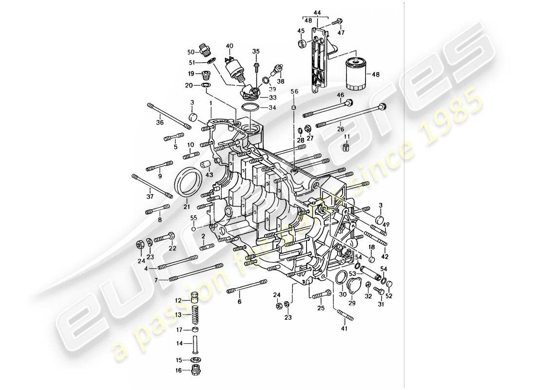 porsche 1998 (993) basamento - set di riparazione per manutenzione - vedi illustrazione: esploso delle parti