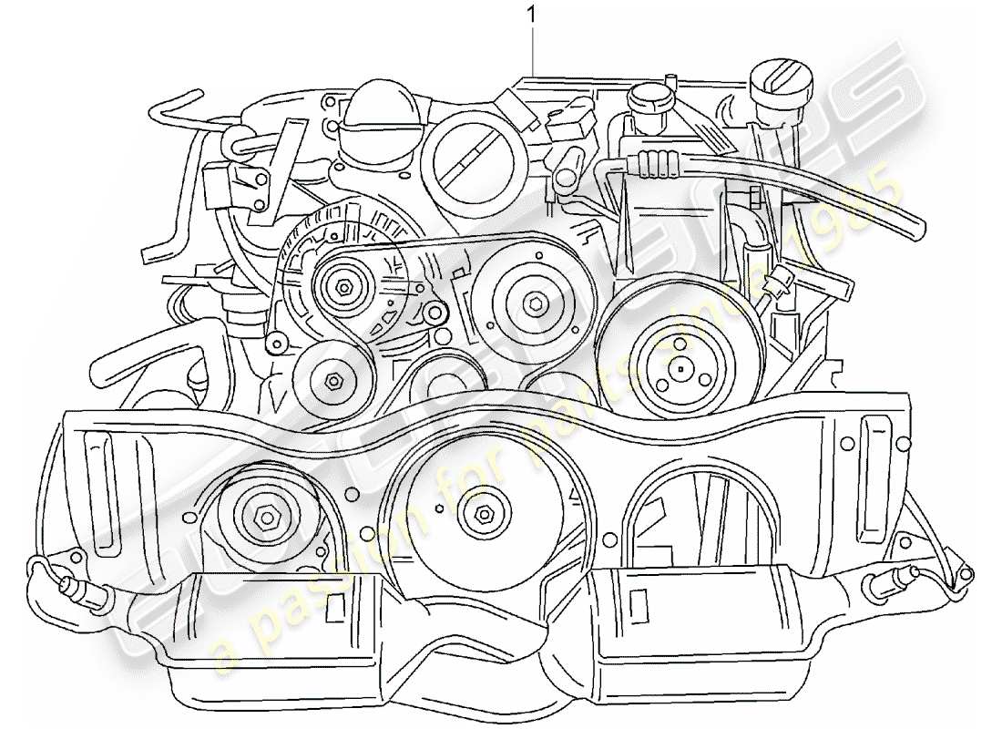 porsche 2004 (996 gt3) motore di ricambio - pronto per l'installazione schema delle parti