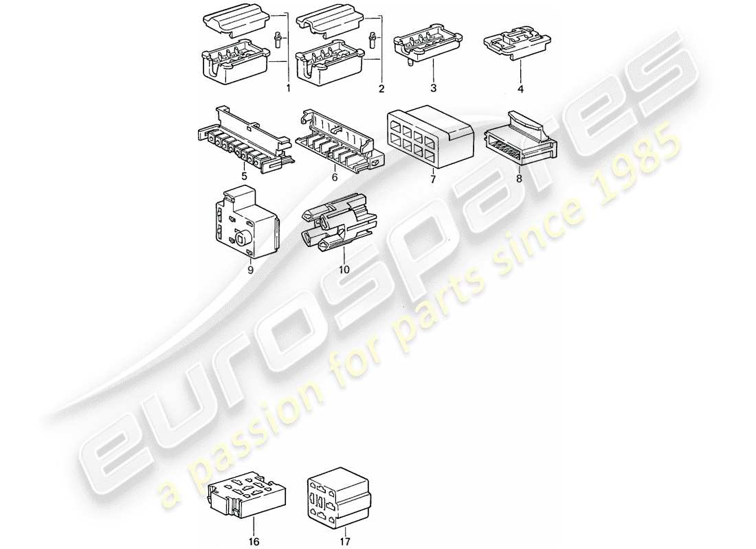 porsche 1979 (911) alloggiamento del connettore diagramma delle parti