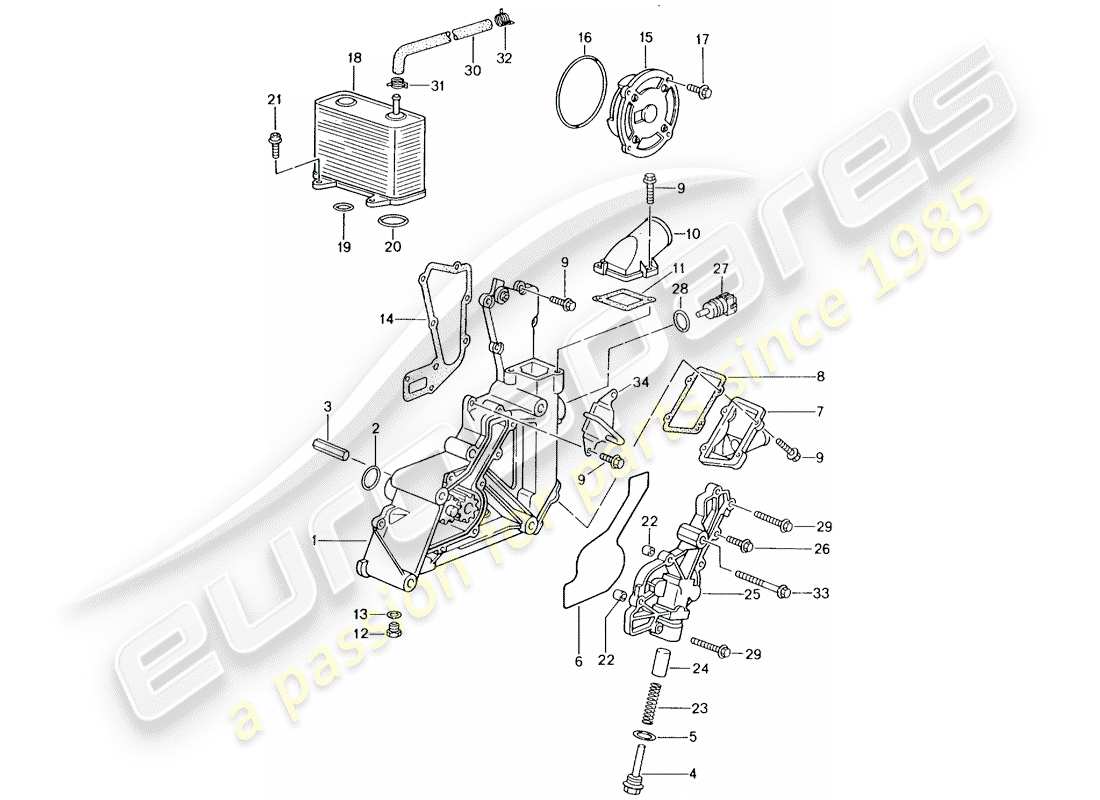 porsche 2004 (996) pompa dell'olio diagramma delle parti