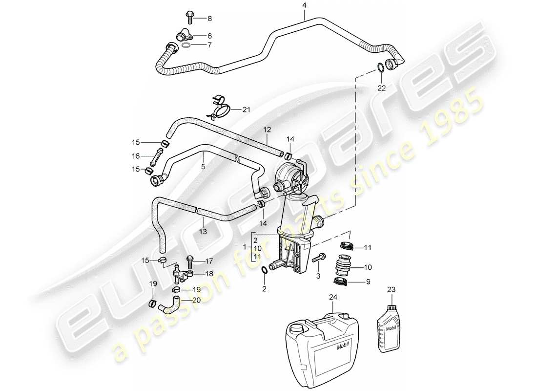 porsche 2004 (996) basamento - separatore olio diagramma delle parti
