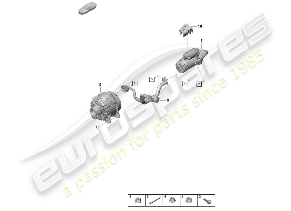 porsche 2020 (718 cayman) alternatore di avviamento diagramma delle parti