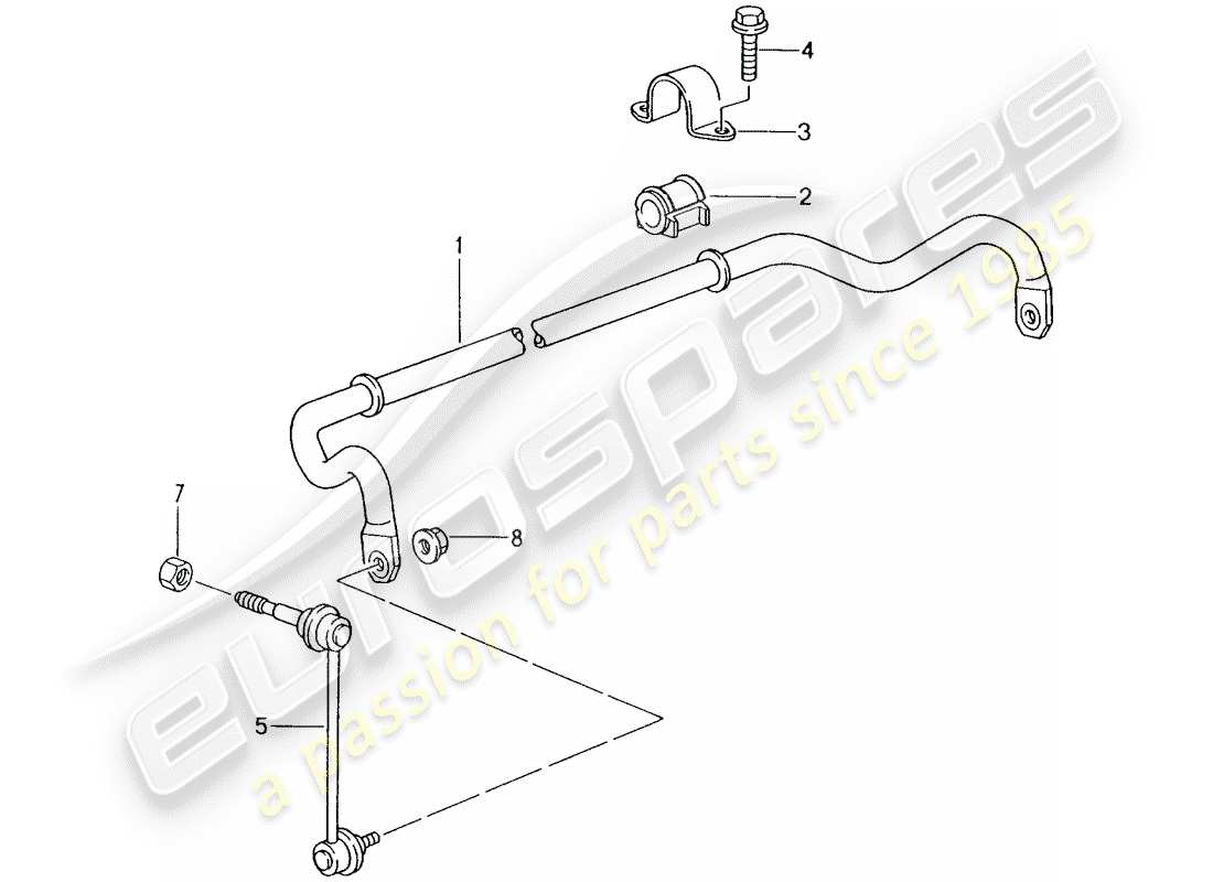 porsche 2001 (986 boxster) stabilizzatore diagramma delle parti