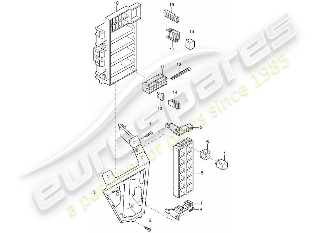 porsche 2006 (carrera gt) scatola fusibili/piastra rele' - cruscotto schema delle parti