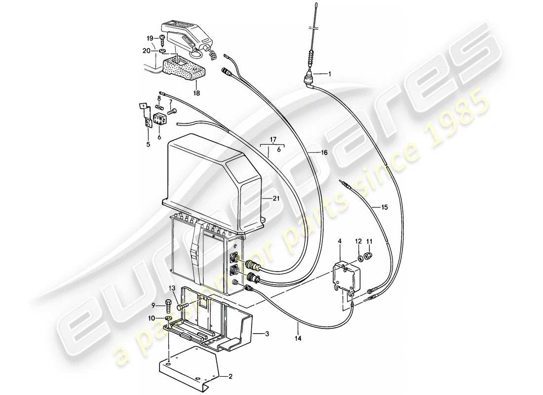 porsche 1987 (911) preparazione del telefono - d - mj 1988>> - mj 1988 diagramma delle parti