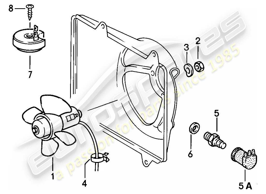 porsche 1978 (924) ventilatore elettrico diagramma delle parti