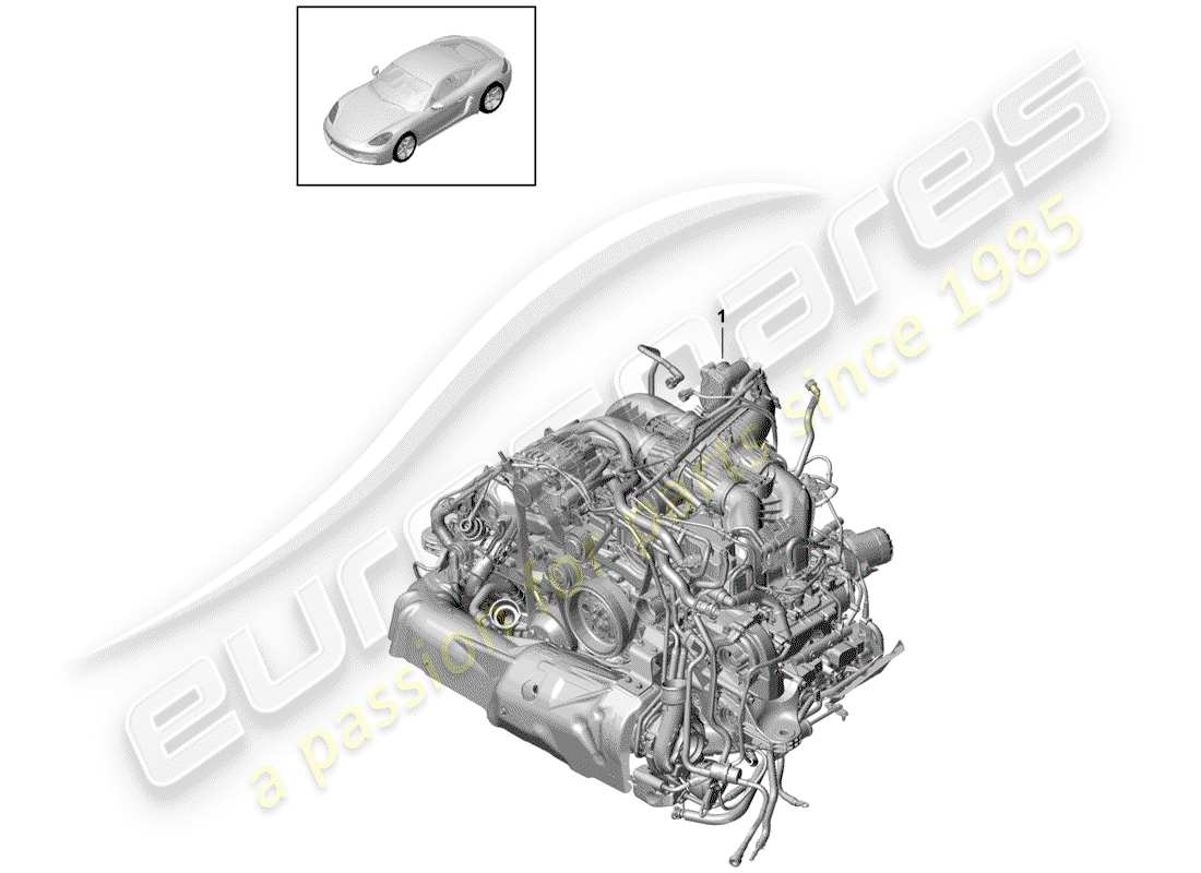 porsche 718 cayman (2020) motore di sostituzione schema delle parti