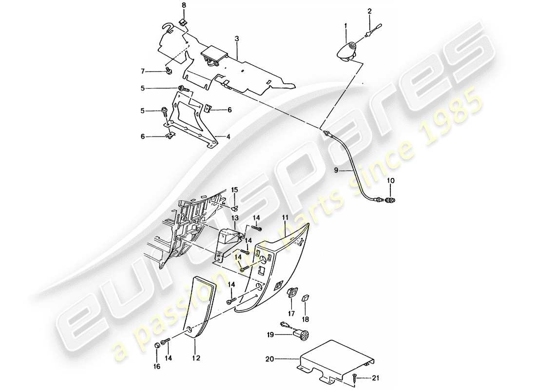 porsche 1997 (986 boxster) preparazione del telefono diagramma delle parti